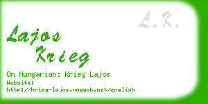lajos krieg business card